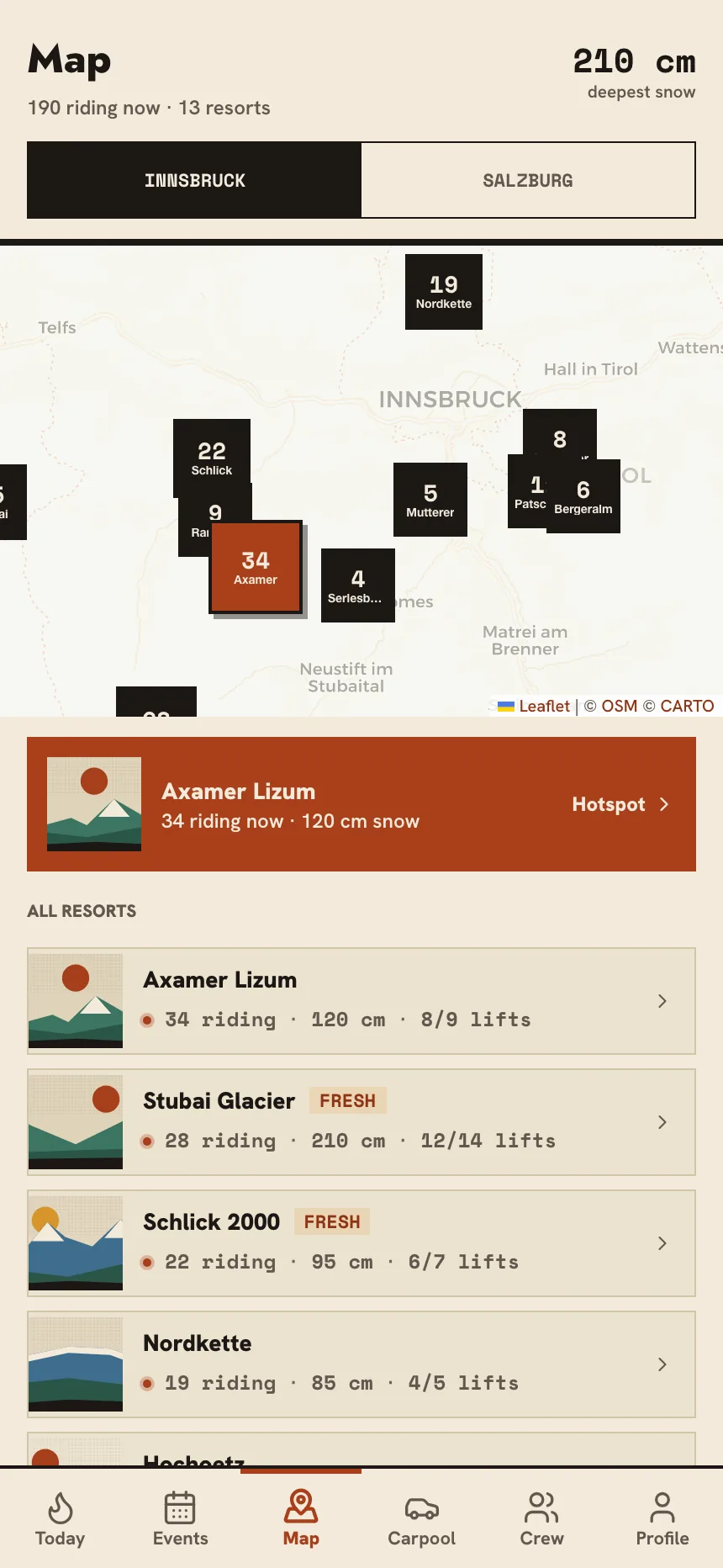 Pistl Map screen